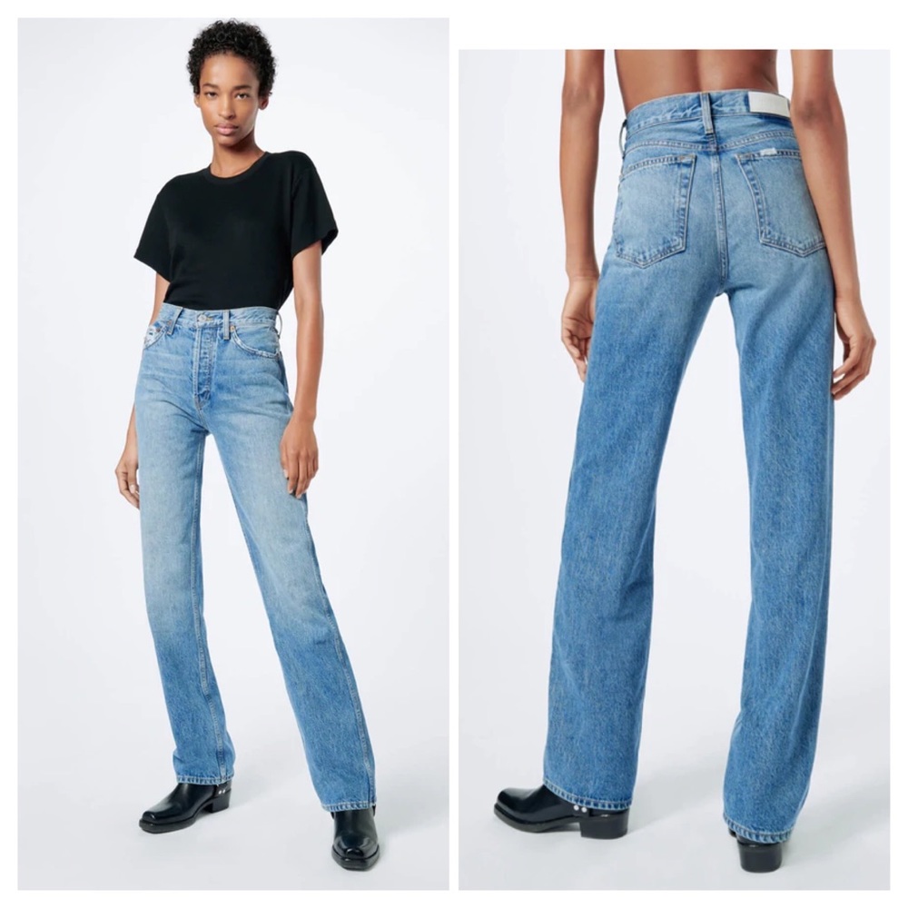 Re/Done High-Rise Loose Jeans in Worn Blue Size 29